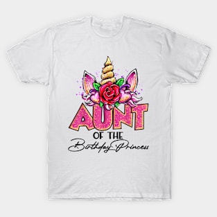 Aunt Of The Birthday Princess Unicorn Aunt Matching Family T-Shirt